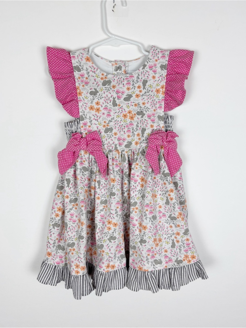 Counting Daisies Girl's Size 3T Floral Bunny Dress Ruffle Bow